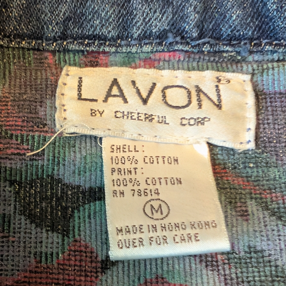 Vintage Levon Denim Floral Patchwork Bomber Jacket Cotton 90s - Picture 7 of 15